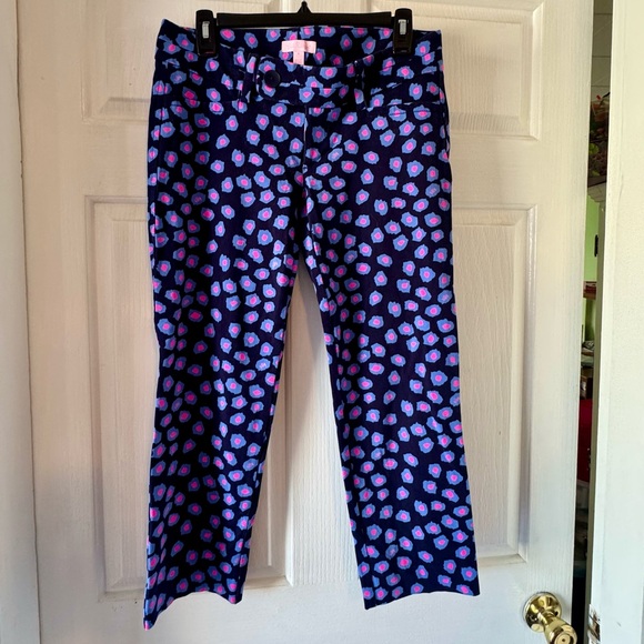 LILLY PULITZER Luxury Capris Spotted Pink and Purple - Picture 3 of 8